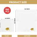 Horaldaily 100 Graduation Class of 2026 Disposable Cocktail Paper Decorative Luncheon Napkins, Gold Foil College High School Grad Celebration Hand Towel Party Lunch Kitchen Bathroom