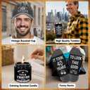 40th Birthday Gifts for Men - Unique Birthday Box with 20 Oz Tumbler, Baseball Cap, Socks, Bracelets, Scented Candle, Happy 40th Birthday Decorations for Husband, Dad, Friends, Boss