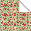 Azurestore 10 Sheets Strawberry Wrapping Paper- 20 x 27in Watercolor Red Green Strawberry Gift Wrap Paper Fruit Craft Paper for Mother's Day Birthday Baby Shower Party DIY Crafts