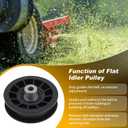21546331 Flat Idler Pulley for ARIENS for Gravely .910" Offset Lawn Tractor for Ariens 936001 936007 936037 936039 936040 936041 936042 936043 42/46/48/54 Inch for Hydro Lawn Mower