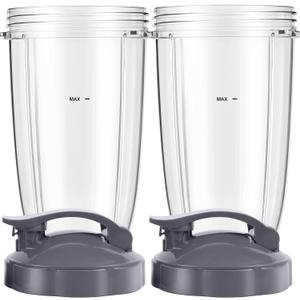 LVAINIT Blender Cups 24oz Cups with Flip-Top To-Go-Lids Fit for NutriBullet Blender 600W Pro 900W NutriBullet Replacement Parts
