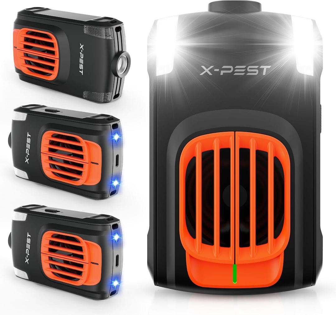 Rodents Repellent for Car Engines, Vehicle Fresh Cab Rodent Repellent Ultrasonic Under Hood Animal Repeller, Pest Control with Ultrasonic Wave and LED Flashlight, Rats Mice Squirrels