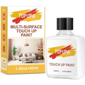 White Touch Up Paint, Cabinet Furniture 40ml Multi-Surface Paint for Wall with Brush Waterproof and Quick Drying, Brush in Bottle for Home Repairs, Walls,Door, Kitchen,Wood,Fence,Ceiling