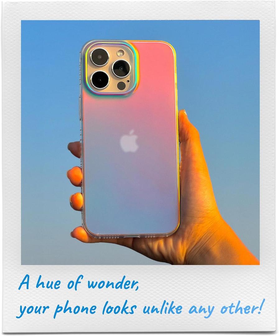 LONLI Hue - for iPhone 15 Pro Case - Iridescent [10FT Drop Protection] - Shockproof Cover with Color Changing Effect | Cute and Unique for Women, Girls and Men (2023)