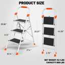 3 Step Ladder, 900 lbs Capacity Heavy Duty Step Stool with Safety Lock