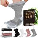 Diabetic Socks for Men,4 Pairs Crew Diabetic Neuropathy Socks for Men Size 9-12/10-13/13-15.