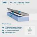 Lucid 10 Inch Memory Foam Mattress - Firm Feel - Infused with Refreshing Bamboo Charcoal and Cooling Gel - Bed in a Box - Temperature Regulating - Pressure Relief - Breathable - Twin Size
