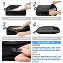 BAGAIL 4 Set/6 Set/8 Set Compression Packing Cubes Travel Accessories Expandable Packing Organizers (Half Mesh, 6-Black)