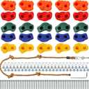 ZENFUN 25 Packs Rock Climbing Holds, Indoor & Outdoor Rock Wall Climbing Kit, Multi-Colored Climbing Rock Wall Grips with Mounting Hardware, Knotted RopeAdded 4 Sets of Spare Screws