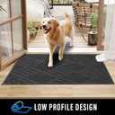 PLEASOR Front Door Mat, Absorbent Dirt Trapper Welcome Door mat Indoor, Non Slip Machine Washable Entryway Rug, Dog Door Mat, Shoes Scraper, Low Profile Doormat for Inside Floor, 20x32, Charcoal (2'8" x 1'8" (Rectangular))