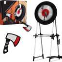 Black Series Axe Throwing Target Set, Includes 3 Axes & Bristle Target, Lightweight Plastic Axes with Blunted Edges, Safe for Indoor & Outdoor Use, Fun Party Activity Game