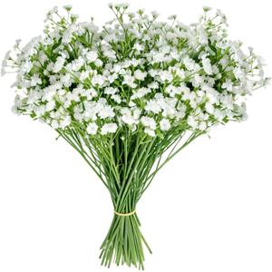 28CM Artificial Babys Breath Flowers,36pcs Babys Breath Artificial Flowers Bulk White for Wedding Bouquets,Party Decorations Realistic Fake White Flowers for Bridal & Event Decor