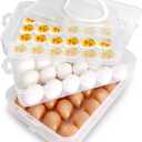 Anyumocz 72 Eggs Holder,3-Layer Deviled Egg Tray with Lid,Egg Containers for Deviled Egg,Egg Carrier Box Dispenser Container with Handle for Refrigerator