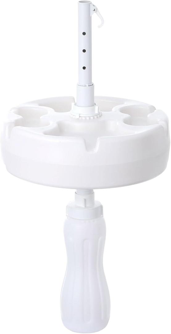 Floating Umbrella Stand with Table Tray and Cup Holder for Beverage Drinks Snacks for Beach Umbrella Shades up to 4 Pounds Summer Swimming Pool, 25.98 x 20.08 x 6.3 inches