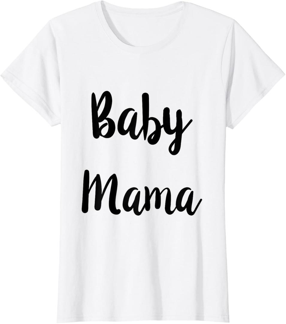 Baby Mama Shirt & Baby Daddy Matching Tees For Parents To Be T-Shirt, Size: M