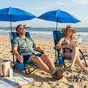 FAIR WIND Beach Chairs with 360 Umbrella for Adults, 300LBS Heavy Duty Anti-Sink Sand Chair, Portable Backpack Seating for Coastal Vacations, Outdoor Concerts & Sports