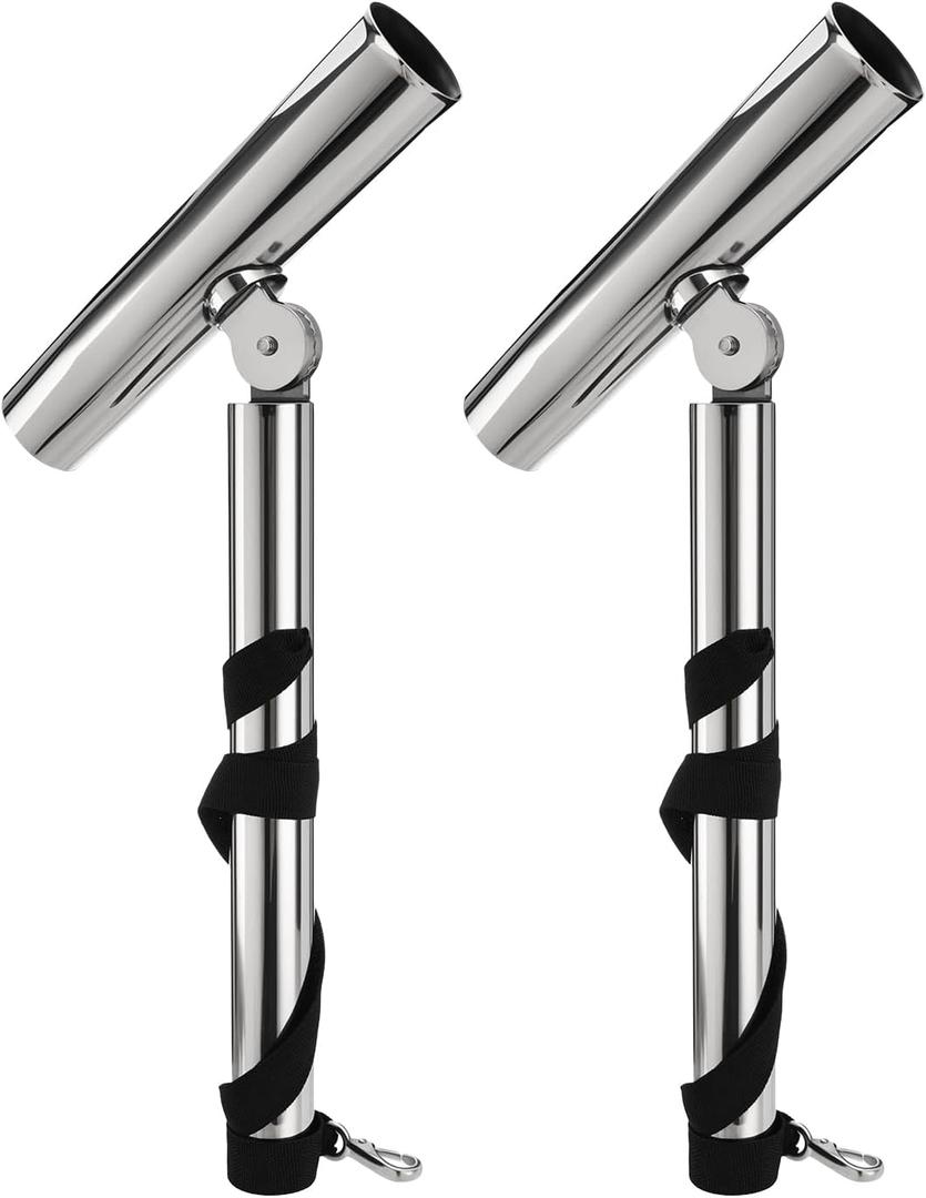 SPARKWHIZ Outrigger Fishing Rod Holders for Trolling, Stainless Steel Adjustable Pole Holder for Marine Boat, Kayak, Yacht, 2 Pack