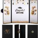 Engrowtic 3 Pcs Graduation Guest Book 2026 Black Gold Graduation Party Decorations Congratulations Graduates Signature Guest Book for Class of 2026 Men Women College High School Graduations Gift Card