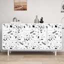 Peel and Stick Wallpaper Black and White Contact Paper Modern Dog Animal Wall Paper Textured Self Adhesive Removable Wallpaper for Nursery Kids Room Cabinets Shelf Liner Vinyl Roll 17.5"x102"