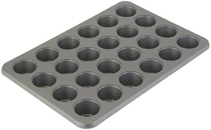 KitchenAid 24-Cup Nonstick Aluminized Steel Mini Muffin Pan, Contour Silver (Pack of 1)