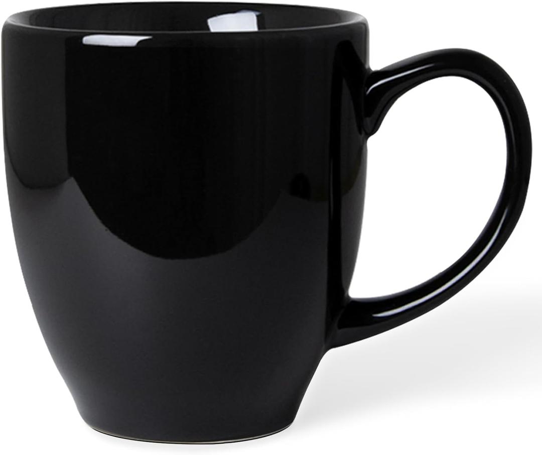 Durable 16 oz Ceramic Black Coffee Mug, Large Coffee Cup with Ergonomic Handle, Ideal Tea Mug for Home, Office, Gift, Dishwasher & Microwave Safe (coffee, Tea, Hot Cocoa, Latte Cup)