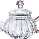 Mini Tea Pot, Glass Teapot Small Tea Kettle for One person use,100ml (B-Flower)
