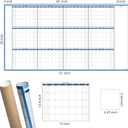 Large Dry Erase Wall Calendar - 38" x 72" - Undated Blank Reusable Yearly Calendar - Giant Whiteboard Annual Poster - Laminated Office Jumbo 12 Month Calendar