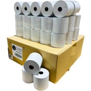 2 1/4" x 165' Thermal Cash Register POS Receipt Paper - Low Dust Thermal - Bright White Paper - Compatible with CE T100, PCR T465 and Many More - 50 Rolls Per Case