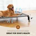 Czpalo Elevated Dog Bed, Raised Outdoor Dog Bed for Large Sized Dogs, Portable Cooling Pet Cot with Breathable & Washable Mesh, Indoor & Outdoor Pet Hammock with Skid-Resistant Feet.