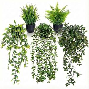 5 Pack Fake Plants for Wall Home Room Office,Artificial Hanging Plants,Small Potted Plants Decor, Artificial Plants Indoor Outdoor for Shelf Wall Decor