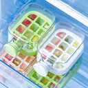 2-in-1 Ice Cube Bottle with Straw - Easy Press Ice Tray Water Bottle, Leak Proof Lid, Vertical Ice Maker for Freezer, Travel, Gym & Home Use (Pink, 800ml)