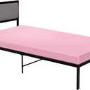 2 x Cot Sheets 31" x 75", 2 Pack Cot Size Sheet Fitted with Narrow Twin/Camp Bunk/Rvs Bunk/Guest Beds/Army Cots/Trifold Mattress, Super Soft Breathable Microfiber Bed Cover, Bottom Sheet, Pink
