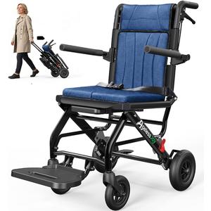 Transport Wheelchair for Adults & Seniors, Blue