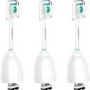 Aoremon Toothbrush Replacement Heads Compatible with Philips Sonicare E-Series Essence Xtreme Elite Advance CleanCare Screw-on Electric Toothbrush Handle Head Come with Hygienic Caps, 3 Count, White