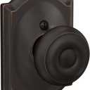 Schlage F170 GEO 716 CAM Georgian Door Knob with Camelot Trim, One Sided Non-Turning Dummy Door Handle, Aged Bronze