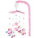 Baby Crib Mobile for Girls, Unicorn Crib Mobile with Music, Pink White Musical Nursery Mobiles, Pink Nursery Decor, Crib Mobile for Infant Baby with 6 Hanging Plush Toys, 35 Lullabies, 28 Mobile Arm