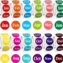 KALIONE 6000 Labels Month Stickers, 12 Rolls 1 Inch Round, 12 Months of The Year, Expiration Date, Food Labels