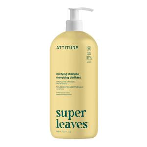 ATTITUDE Clarifying Hair Shampoo, EWG Verified, Restores Shine, Naturally Derived Ingredients, Vegan, Plant Based, Lemon Leaves and White Tea, 32 Fl Oz