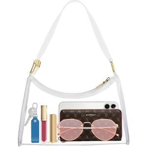 Stadium Approved Bags for Women - PVC Purse, Concert Bag (Clear-plastic Strap)