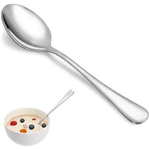 Dinner Spoon Set,16 Pcs 7.3" Tablespoons,Premium Food Grade 18/10 Stainless Steel Spoons,Durable Metal Spoons,Tablespoon,Silverware Spoons Only,Mirror Finish & Dishwasher Safe,Use for Home,Restaurant