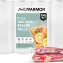 Avid Armor Vacuum Sealer Bags - 4 Pack, 8x25 Rolls | BPA-Free Vacuum Seal Bags for Food Storage, Meal Prep, Sous Vide | Heavy Duty Vacuum Sealer Bags, Fits Foodsaver & Seal a Meal