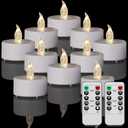 LED Tea Light Flameless Candles with Remote Control Flickering Tealight Long Lasting, Battery Operated with Timer for Halloween Home Decoration Seasonal &Festival Celebration WarmWhite (50pcs)