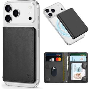 TUCCH for Magsafe Wallet with 6 Card Holders, RFID Blocking [Clear ID Window] PU Leather Men Women Folio Magnetic Phone Wallet for iPhone 17/16/15/14/13/12/Plus/Air/Pro/Pro Max Series, Black