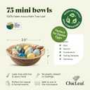 Chic Leaf Palm Leaf Bowls for Rabbits & Small Pets (2.5'', Round, Pack of 75) - Mini Disposable, Compostable, Edible & Chewable Palm Bowls for Bunnies, Hamsters, Guinea Pigs, Chinchillas, Rabbit Toys