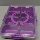 shopwithgreen Snackle Box Container, Divided Serving Tray with Lid and Handle for Party, Veggies, Fruit, Nuts, Food Tray Platter Charcuterie Snack Box Container for Entertaining, Picnic, Purple