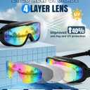 Swim Goggles 2 Pack, Wide View Anti Fog&UV Swimming Goggles for Audlt, No Leak Pool Beach Essentials for Men Women (Black)