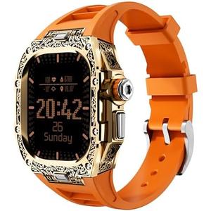 Compatible with Apple Watch Band Correas. Para Apple Watch 49 mm Ultra 2 Gold Apple Watch Bands with 49mm Mens Apple Watch Ultra Case