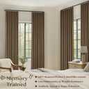 Brown Pinch Pleated 100% Blackout Linen Bedroom Curtains 96 Inch Length Double Layer Pleat Curtains Ring Hooks Back Tab Black Out Room Darkening Drapes 96 Inches Long Living Room Dutch Cocoa