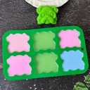 Silicone Bulldog Mold, 6-Cavity Baking Molds for Chocolate Candy Soap, Ice Cube Tray, Green