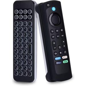iPazzPort Mini Bluetooth Keyboard, Handheld QWERTY Keyboard, Backlit Wireless Portable Keypad, Rechargeable,for AMZ Fire TV Stick 4K Max, HTPC, IPTV with Fire TV Remote Cover(6.2in)